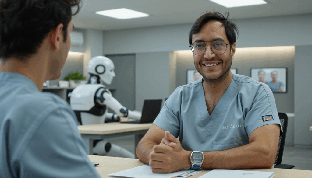 Dr Joshi en consulta asistido por IA