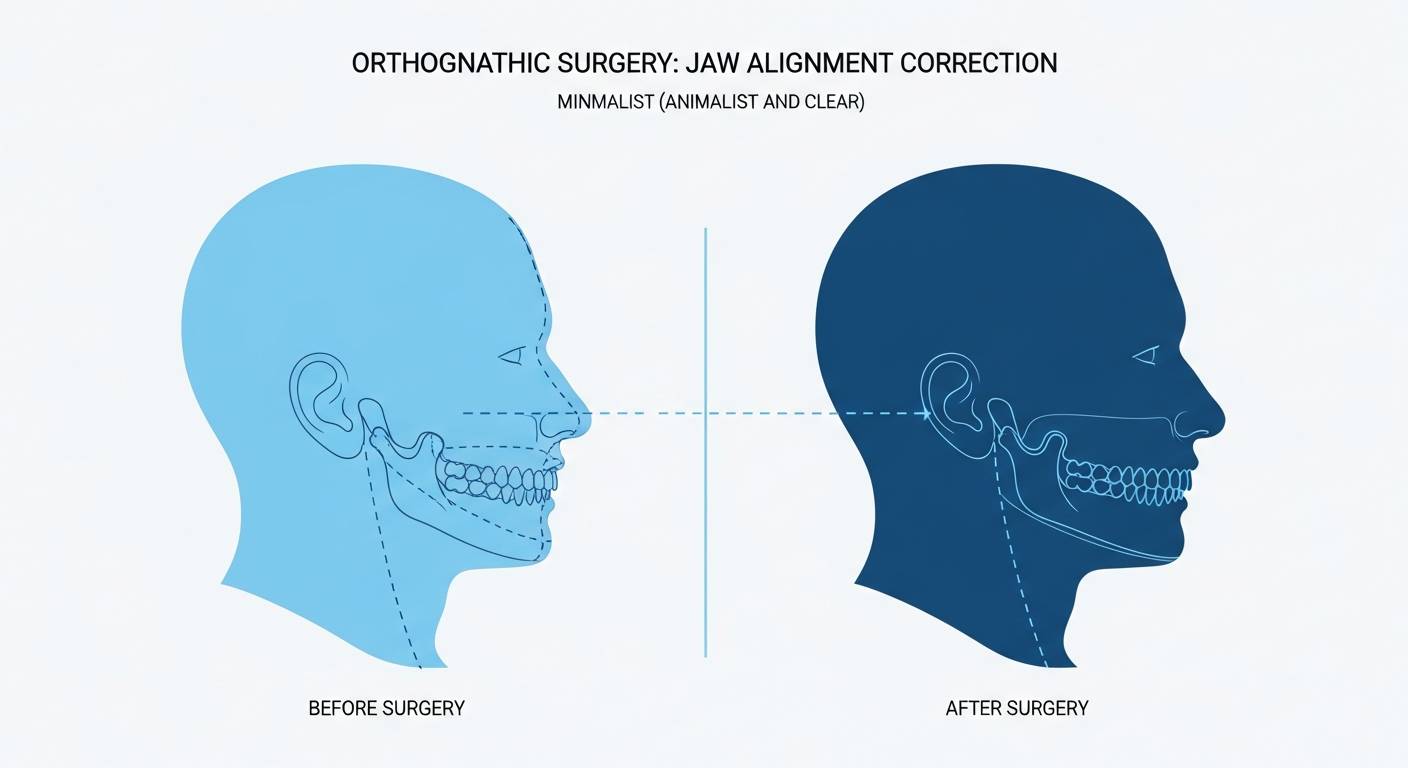 Corrección de perfil facial con cirugía ortognática - antes y después