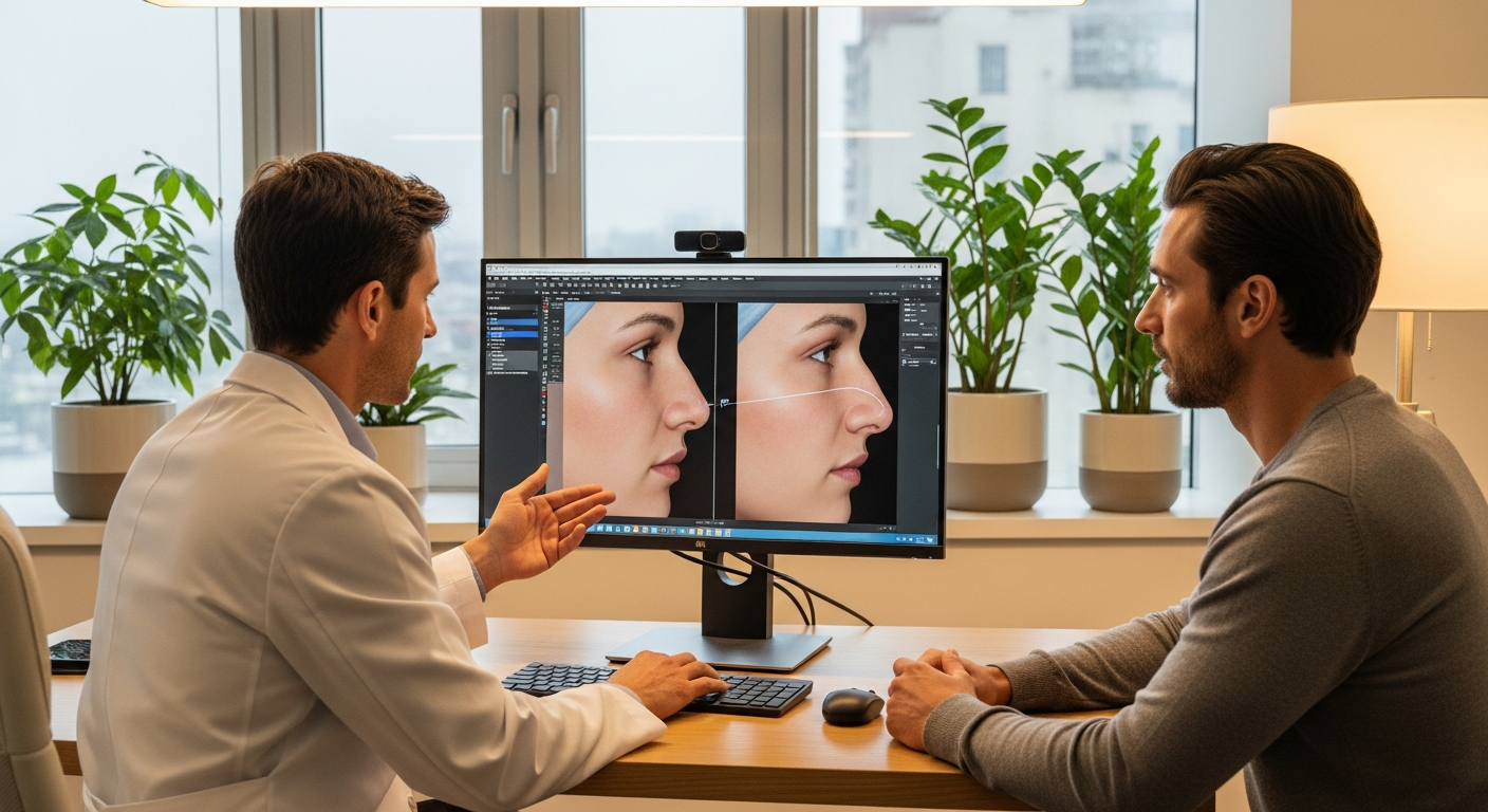 Consulta de rinoplastia con simulación digital - Dr. Joshi Otero Burgos